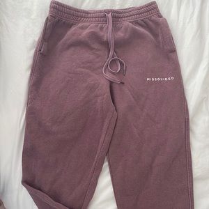 Purple Missguided Slogan Washed Joggers